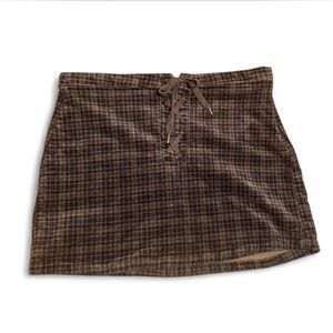 Plaid Corduroy Skirt
